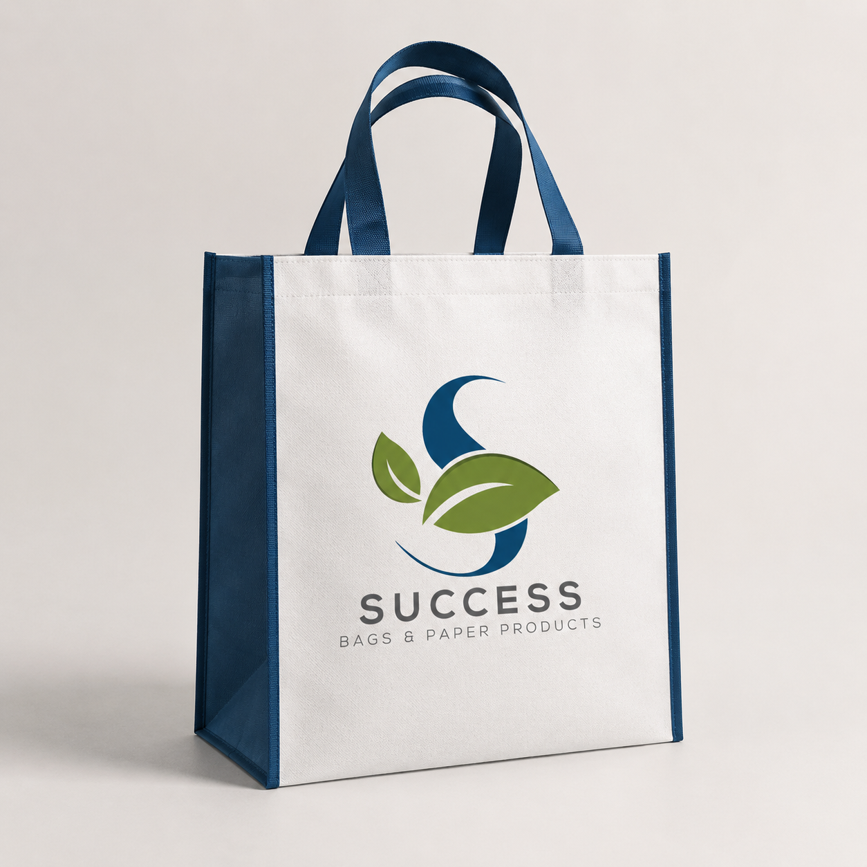 Bottom fold non-woven shopping bag