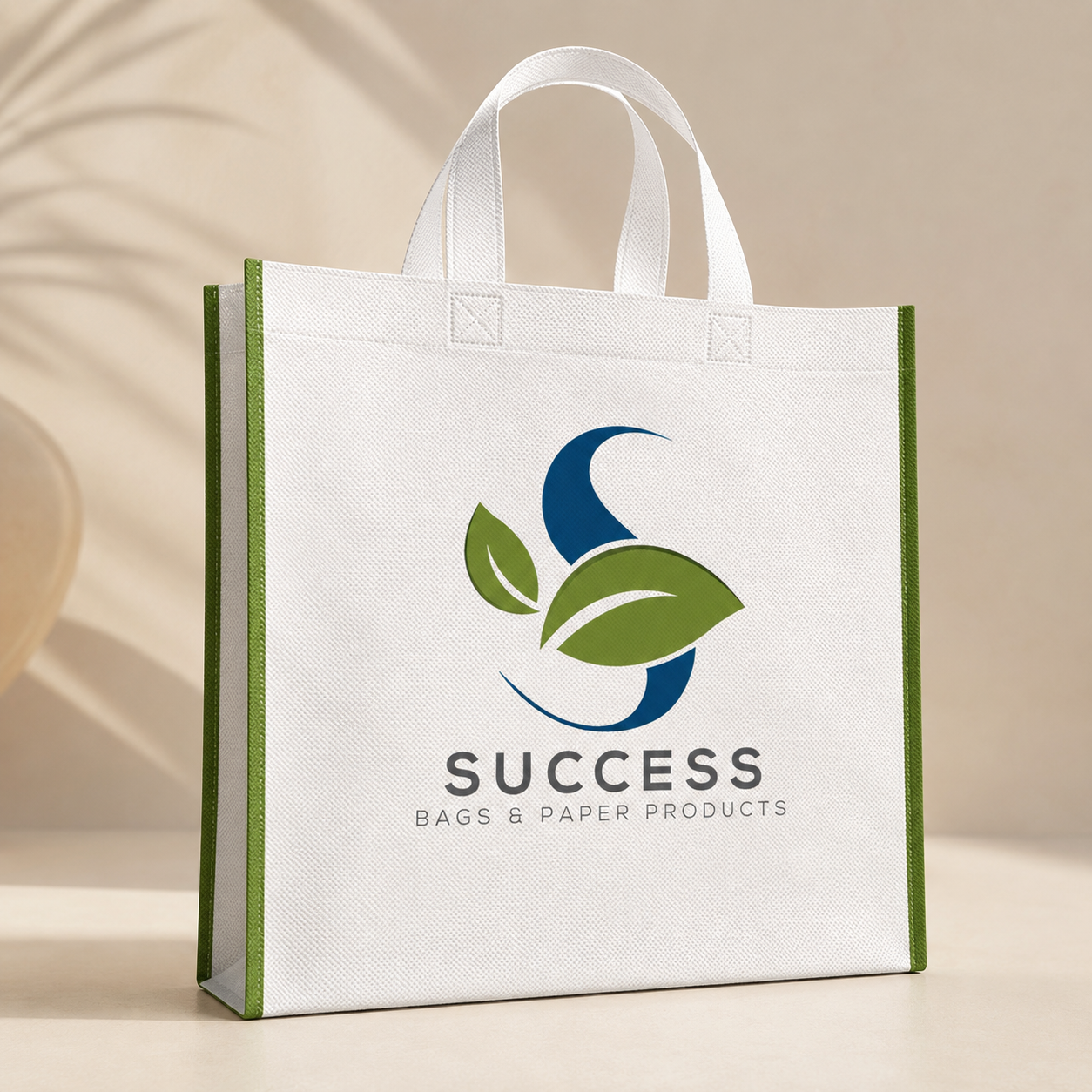 Flat non-woven shopping bag
