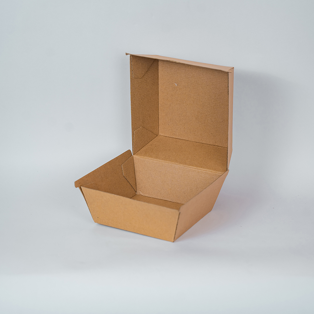 Open kraft takeaway food box